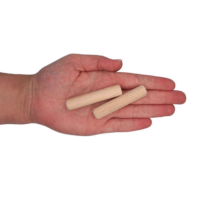 SKIR'CO (50 pcs) Wooden Dowels 12 x 60 mm, Grooved