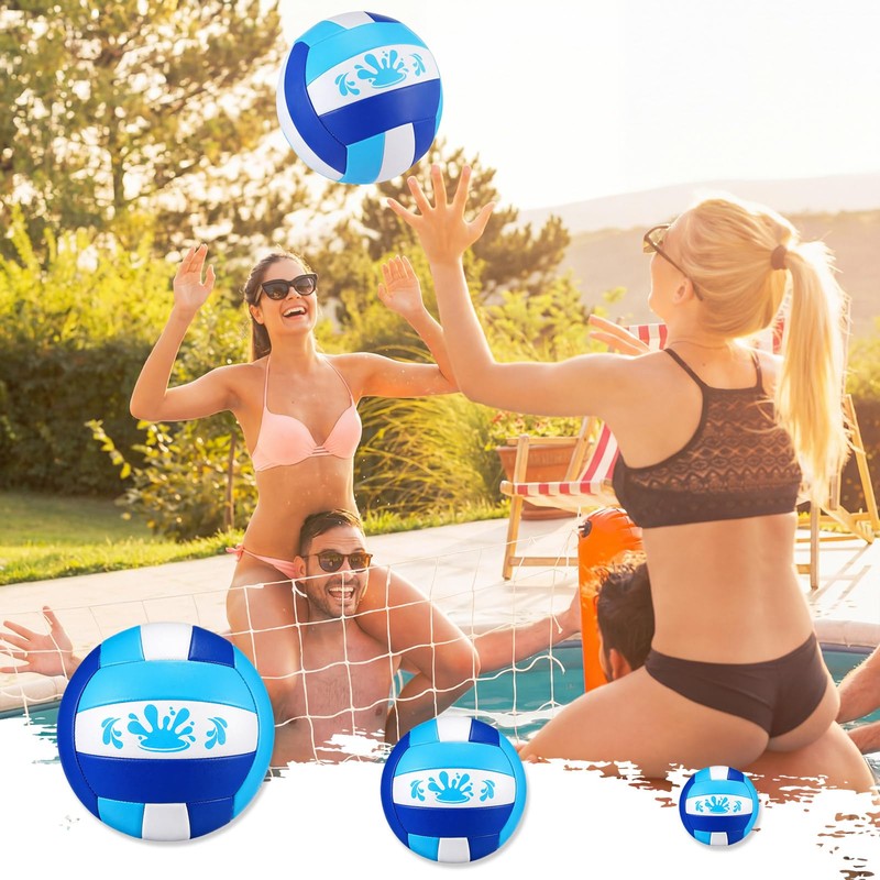 Leitee 3 Pcs 8.5 Inch Waterproof Soft Beach Volleyball Swimming