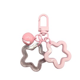 Yocoyee Colorful Star Charms Keychain Stars Bell Cute Keychains for Key Bag Accessories-Pink