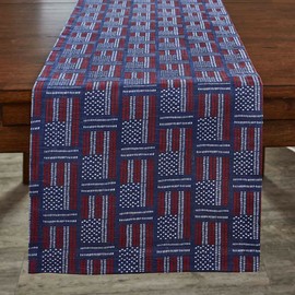 Park Designs Americana Flags Table Runner ~~ 15" x 54" ~~ 4th of July Must-Have