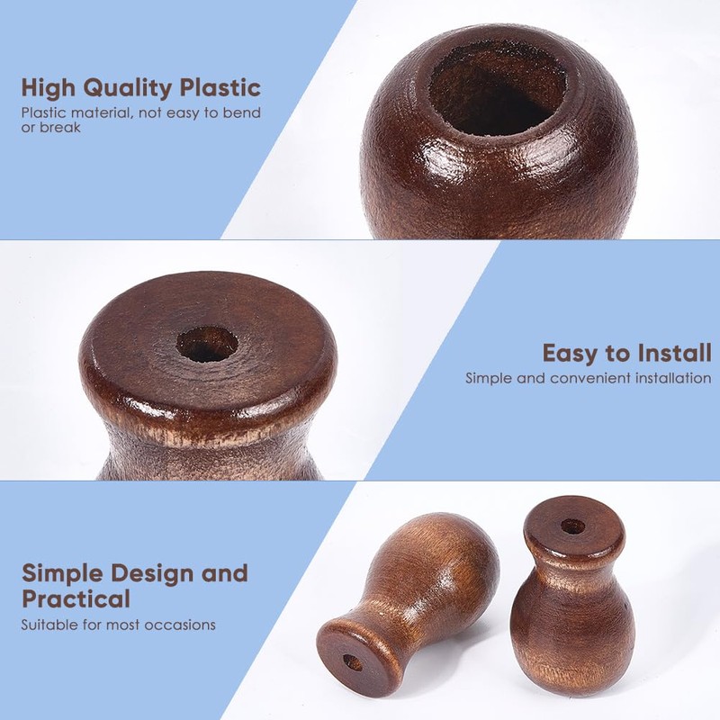 SOFPLATE 12Pcs Curtain Cord Ends Blind Pull Cord Knobs Brown