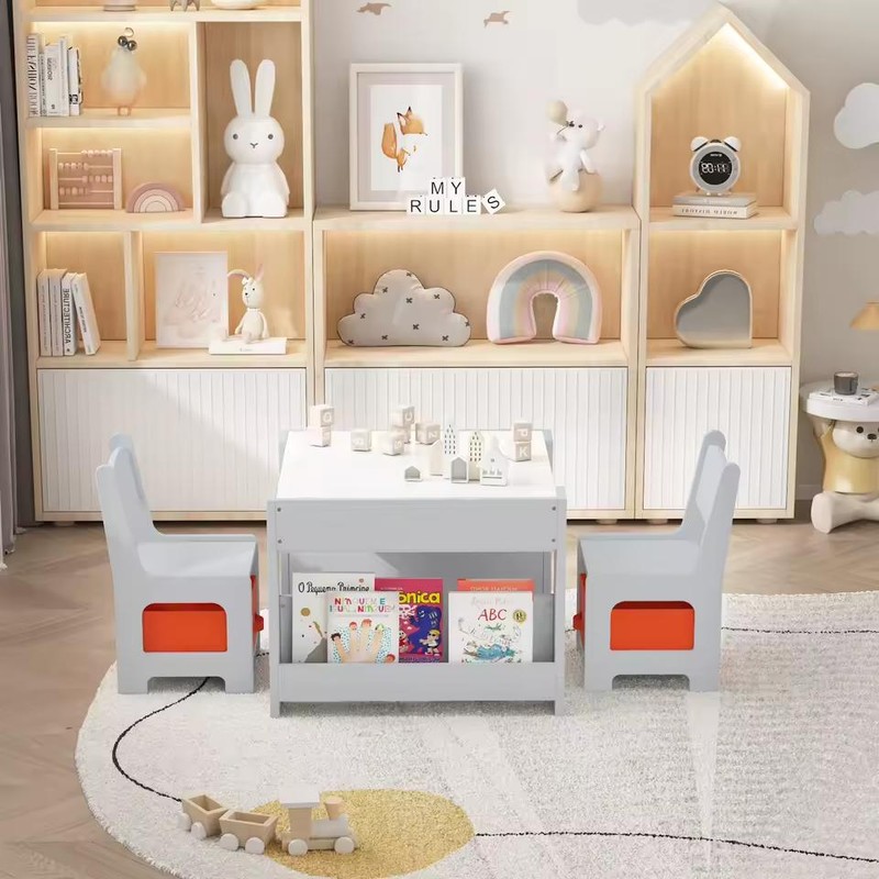 Kids Activity Table and Chair Set for Drawing and Learning