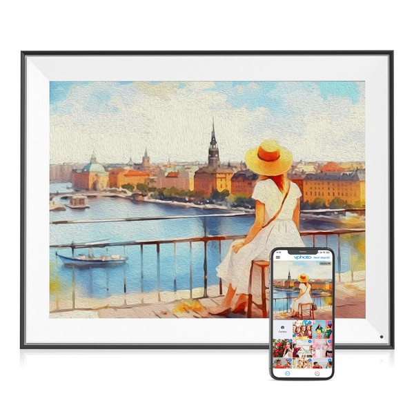Large-Digital-Photo-Frame 17" Digital Picture Frame - Touch Screen, Light Sensor,