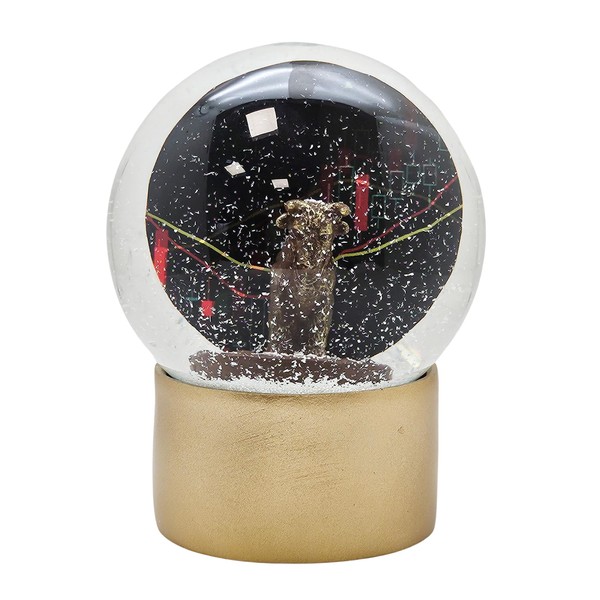 10011 Bull & Bear Glass Globe with Round Gold Base