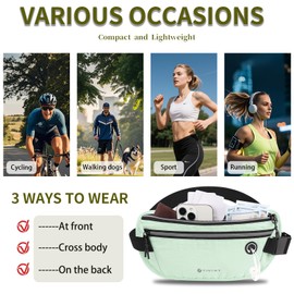TINYAT Money Belt Anti Theft Hidden Passport Phone Holder Waterproof Bumbag Travel Waist Belt Fanny Pack Running Belts for Women Men