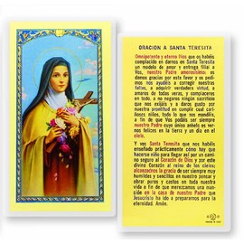 Gifts by Lulee, LLC Santa Teresita Del Nino Jesus Tarjeta De Rezo Laminada Bendita Por Su Santidad Francisco