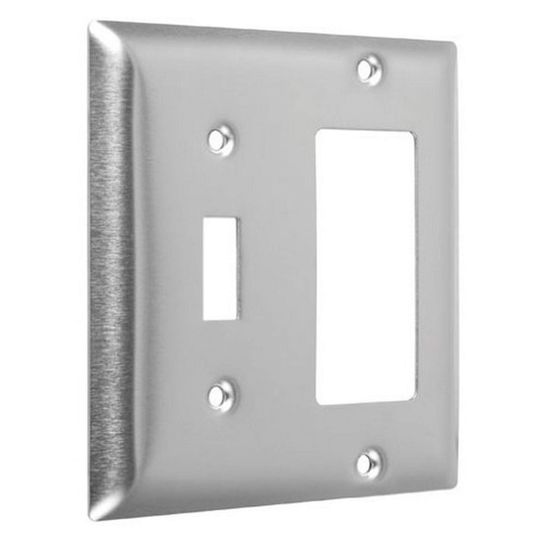TayMac WSS-TR Standard Stainless Steel Wallplate with One Toggle, One