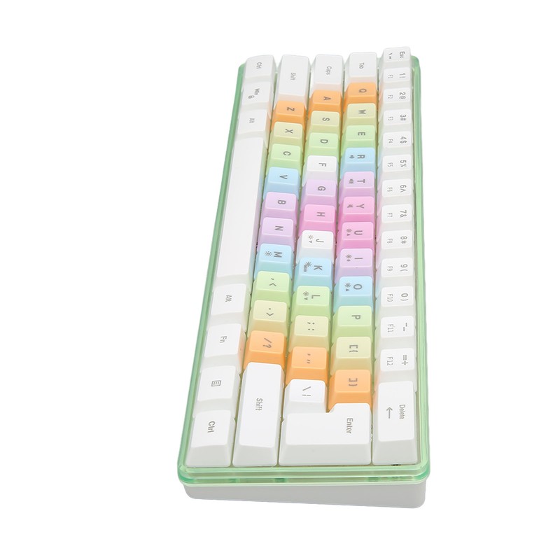 61 Keys Mechanical Keyboard RGB Backlight Colorful Keycaps Mini Wired