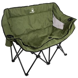 Wakeman Outdoor Loveseat, Two-Person Camp Chair, Olive Green