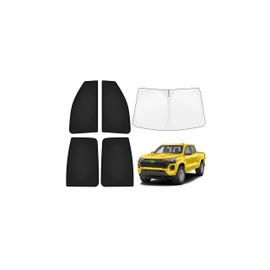 KUST Car Window Shades for Chevy Colorado 2023-2025 2026 Windshield Sun Shade Side Window Cover UV Block Privacy Protection Colorado Accessories for Camping Blackout Rear Back Full Set 5PCS