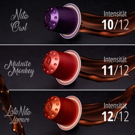 60 Coffee Capsules, Nespresso Compatible Capsules, Espresso Lungo Ristretto, Dark Roast, High Intensity