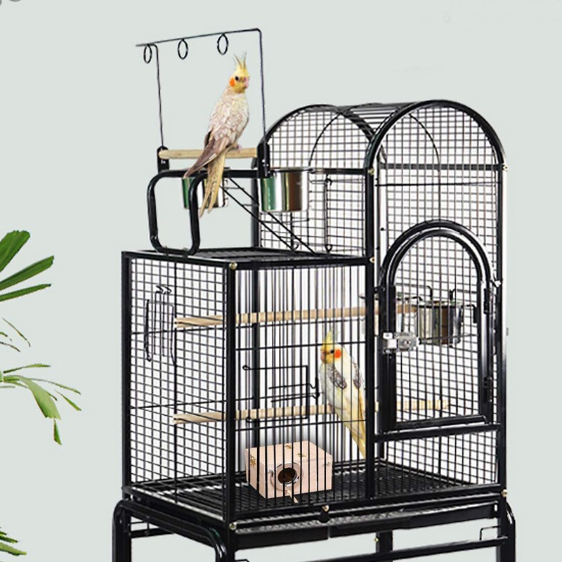 Parakeet Nesting Box, Bird Nest Breeding Box Cage Wood House
