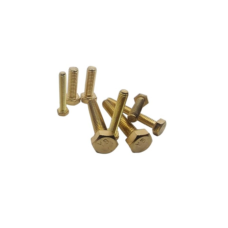 M5 x 50mm Solid Brass Hex Bolts Fully Threaded Hexagon
