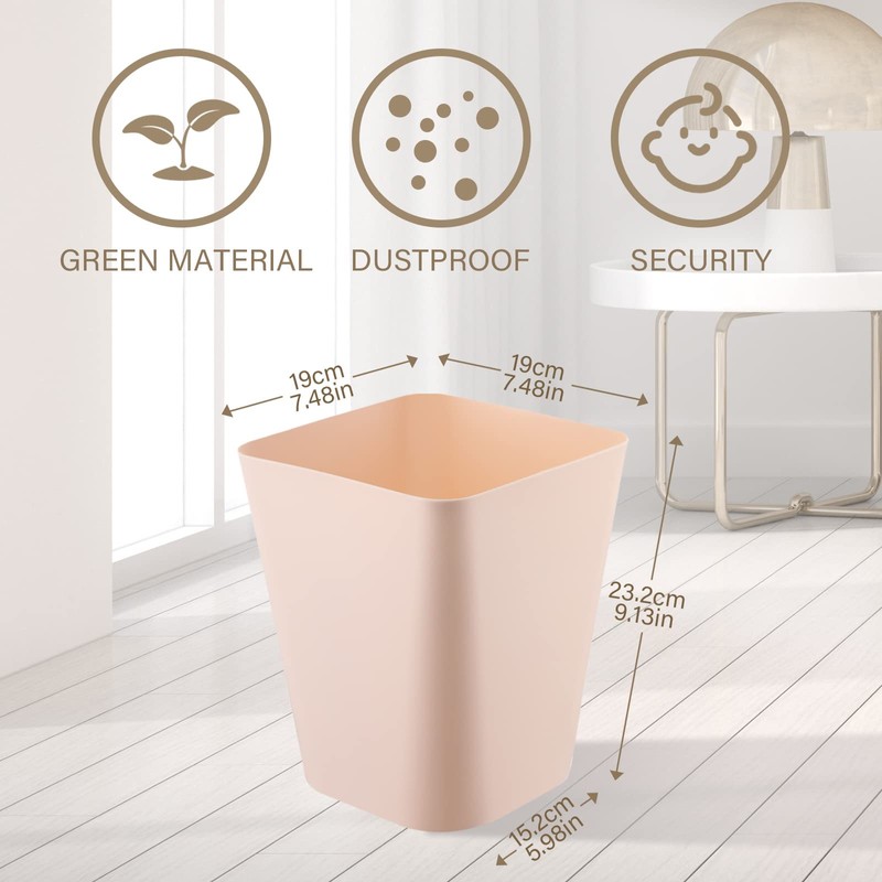 Amyhill 10 Pcs Square Plastic Trash Can Wastebasket Small Garbage