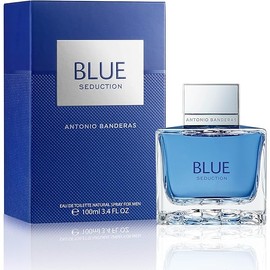 Banderas Blue Seduction Eau De Toilette for Men - Fresh, Romantic, Fruity Scent - Woody, Aquatic Notes of Apple, Sea Water - Ideal for Day Wear - 3.4 Fl Oz