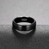 Titaniumcentral Men's Women's Black Tungsten Carbide Brushed Engagement Rings Wedding