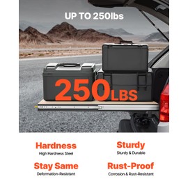 VEVOR Heavy Duty Drawer Slides 60inch, 1 Pair Locking Drawer Slides 250lbs Load Capacity, Side Mount Ball Bearing, 3-Fold Full Extension