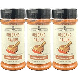 Gourmet Warehouse Orleans Cajun Spice Rub, 4 ozs, 3 Pack - Gluten Free, No MSG, No HFCS