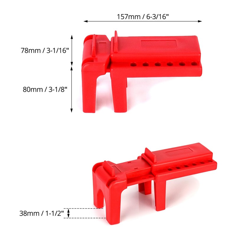 QWORK Ball Valve Lockout, Safety Lock, 1/2" - 2-1/2" Diameter,