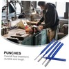 Tofficu 5pcs Cylindrical Punch Heat-treated Tool for Woodworking and Drilling