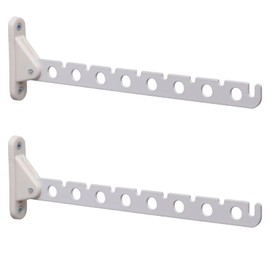 PRIOstahl 2 x Clothes Fan | Clothes Hooks / Coat Hooks / Hanging Straps / Hooks | Foldable - 310 mm (Pack of 2, White)