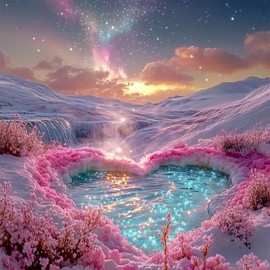 MAXBYE Diamond Paintings, Diamond Art Kits for Adults, 5D Love Waterfall Diamond Art Kits, Diamond Paintings for Home Décor Items, Extra 30% Diamonds, 12x12in