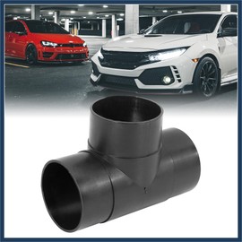 INFINAUTO 60mm Car Heater Warm 3 Way Air Ducting Elbow Pipe T Shape Outlet Connector Black Plastic Stylish Design
