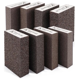 Mumjooyi 8 Stück Schleifschwämme 2X 36/60/80/100 Körnung Nass-Trocken-Wiederverwendbare Schleifblock, Schleifklötz, Handschleifer, Schleifschwamm zum Schleifen, Polieren Metall, Holz