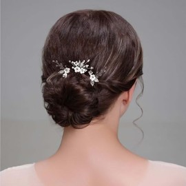 Bridal Hair Pins Silver Pearl Hair Clips Wedding Hair Accessories for Brides