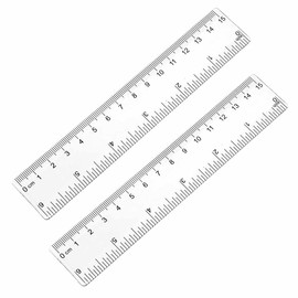 CHANGJIQ Transparent Ruler Plastic Drawing Tool Measuring Tool Scale Inch CM Metric Sturdy Reusable Stationery for Student School Office Home Learning (Plastic, 15cm, 15cm)