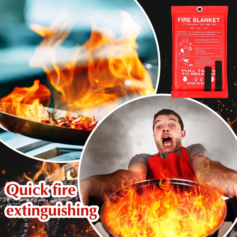 Macarrie 10 Pack 39” x 39” Fire Blanket Emergency for