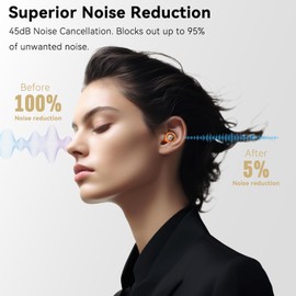 Ear Plugs for Sleeping Noise Cancelling, Ultra-Comfy Soft Silicone Ear Plugs for Noise Reduction, Hearing Protection, 45dB (SNR) Noise Reduction, for Deep Focus, Travel, Work, Sleeping and More