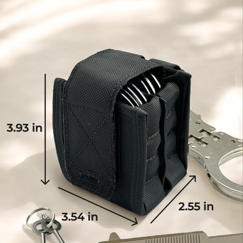 LUMERAM Heavy Duty Double Handcuff Pouch for Duty Belt -