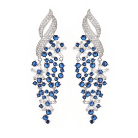 arete colgantes de circonita cúbica para mujer, Latón Circonita cúbica, Piedra preciosa de circonita creada