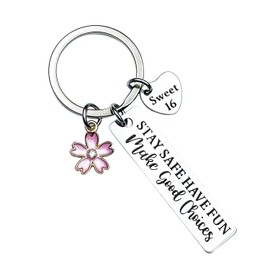 YXMN Sweet 16 Gifts For Her Daughter 16th Birthday Decorations Cute Keychains For Girls Sister Friends 16 Year Old Girl Gift Ideas Happy Birthday Sweet Sixteen Present Stocking Stuffers