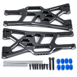 WEFEINO Aluminum Alloy Front or Rear Suspension Upper/Lower Arms Upgrade Parts for 1/5 Tra-xxas X-MAXX XMAXX RC Car Buggy (Upper + Lower Arms)