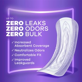 Always Discreet Always Discreet Adult Incontinence Pads for Women, Extra Heavy Absorbency, Regular Length, Postpartum Pads, Up to 100% Bladder Leak Protection, 33 Count x 2 Packs (66 Count Total) (Packaging May Vary)