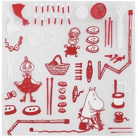 Indigo MOOMIN MP675 Moomin Wrapping, OPP Bag, Zipper Bag, SS Sewing, Red, Pack of 5