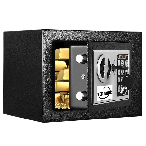 TENAMIC Safe Box 0.23 Cubic Feet Electronic Digital Security Box,