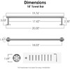FORIOUS Towel Rail, Wall Towel Rack Mounted Stainless Steel, Hand