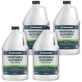 Chemwell Vegetable Glycerin - 4 Gallons (1 Gallon, 4 pack) - 100% Pure, Food Grade, USP - Moisturizer and Cleanser For Skincare, DIY Beauty, Crafts, Baking & Floral Preservation