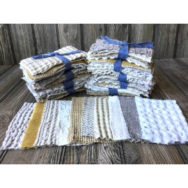 Unbrand 10 Waffle Cotton Fabric Scrap Pieces 4"x 6" for Fabric Collage, Slow stitching