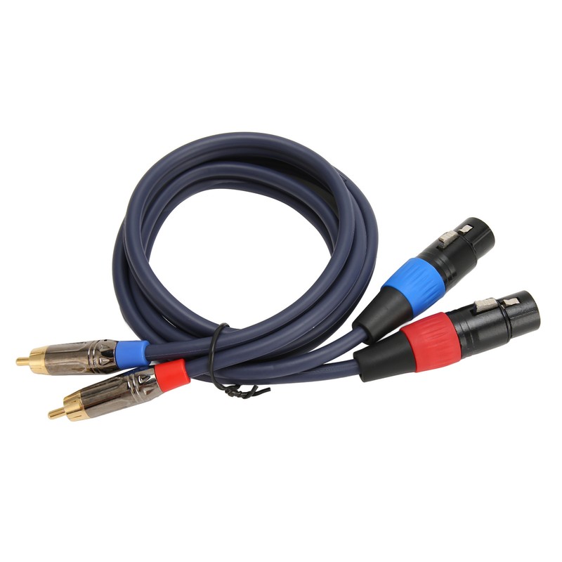 Dual XLR to RCA Cable Professional 24K Gold Plated Connector