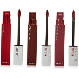 Labial líquido indeleble Matte Ink Top 3 Maybelline, 3 piezas