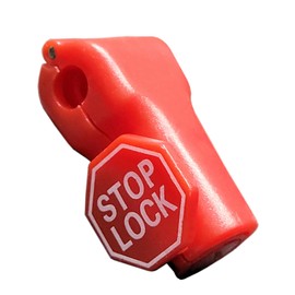 100pcs Red Plastic Stop Locks Anti Theft Peg Hook Locks - 6mm Hook Diameter