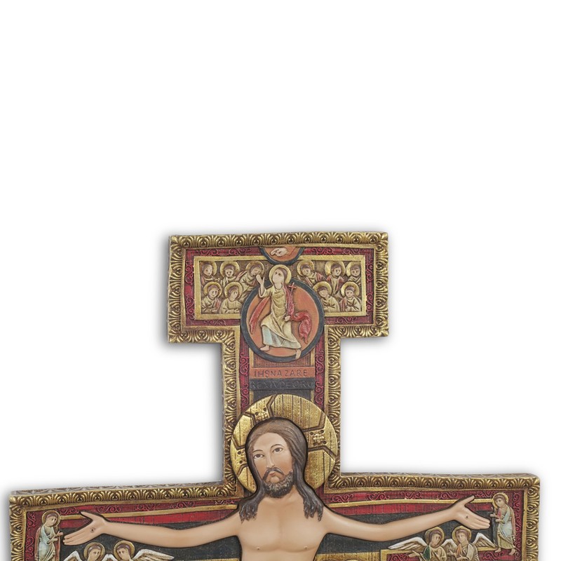DevotedWalls 12” H San Damiano Crucifix, Catholic Francis of Assisi