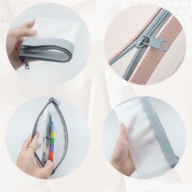 milaosk 4 Stück Federmäppchen Klein,Durchscheinend Pencil Case Superweiches TPU Mäppchen mit Reißverschluss für Studenten und Erwachsene Tragbare Bürobedarf für Schulen
