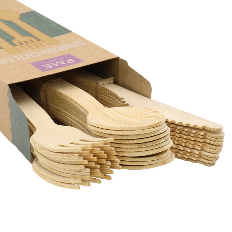 PME Bamboo Cutlery - Spoons 30 Piece BAM88 Brown