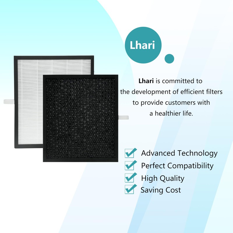 Lhari 2 Pack KJ217 Air Purifier Filter Replacement, Compatible with