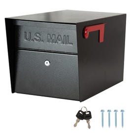 Large Locking Mailbox for Outside, RAINHOL All-Metal Modern Security Mailbox with 2 Keys, 21" x 11.2" x 10.5", Black